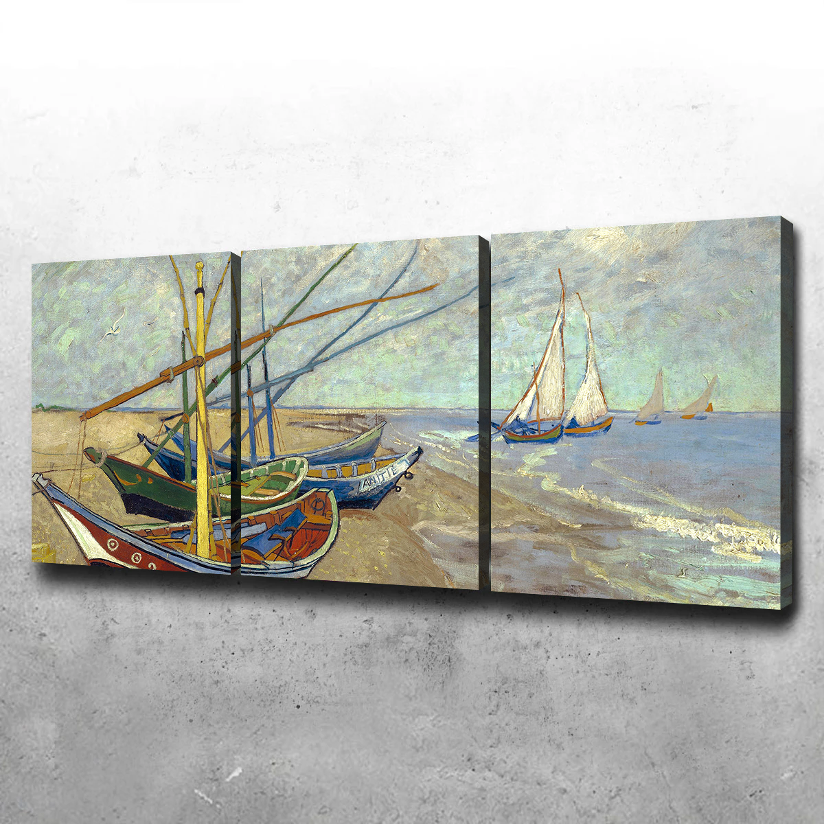 Vissersboten op het strand van Les Saintes-Maries-de-la-Mer Wall Art