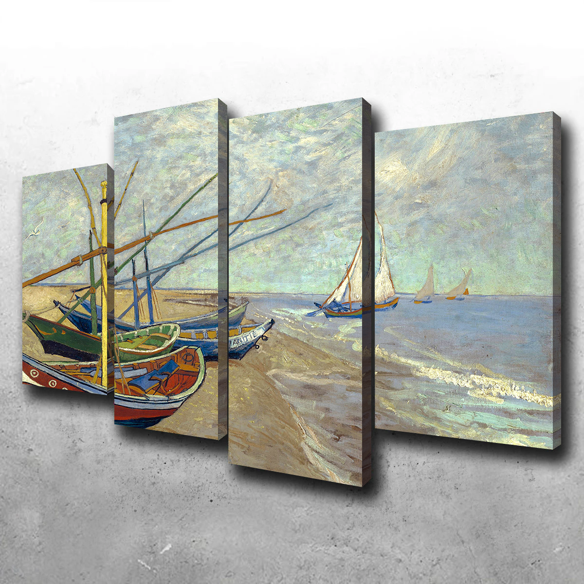 Vissersboten op het strand van Les Saintes-Maries-de-la-Mer Wall Art