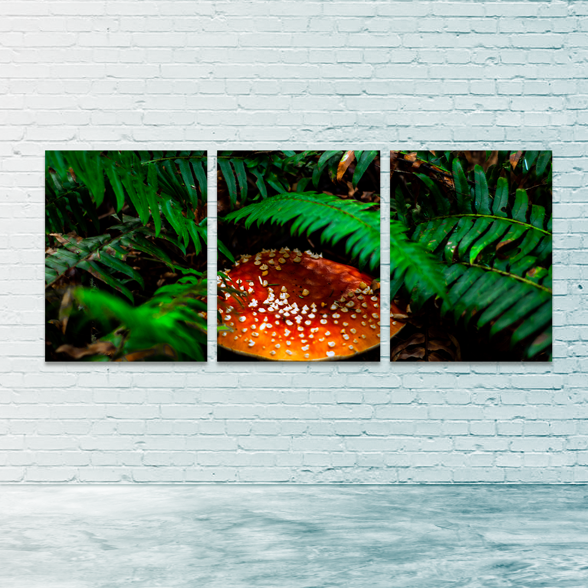 Mushroom and Ferns Wall Art