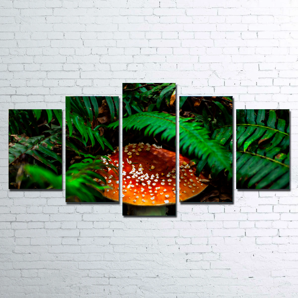 Mushroom and Ferns Wall Art