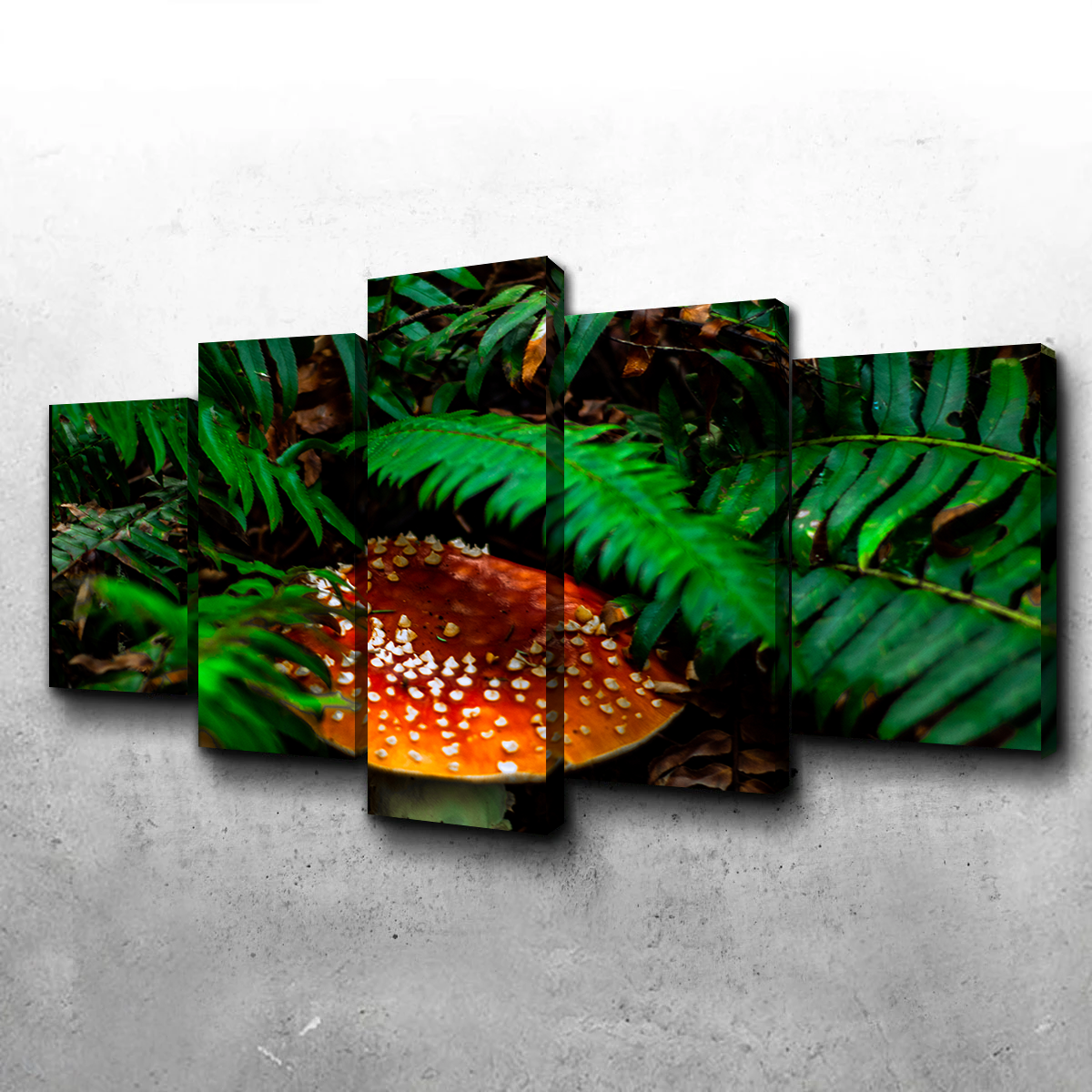 Mushroom and Ferns Wall Art
