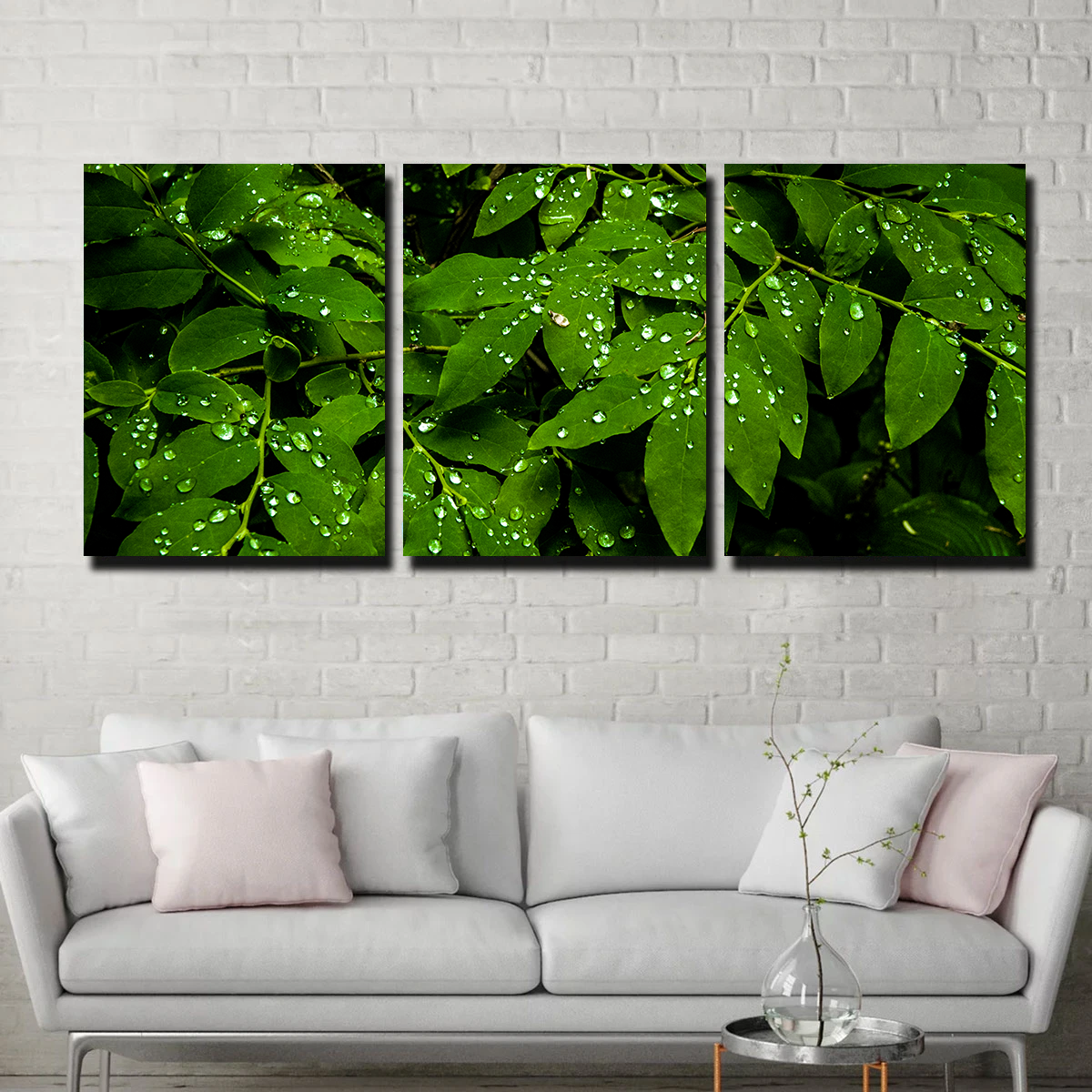 Rain Drops on Leaves Wall Art