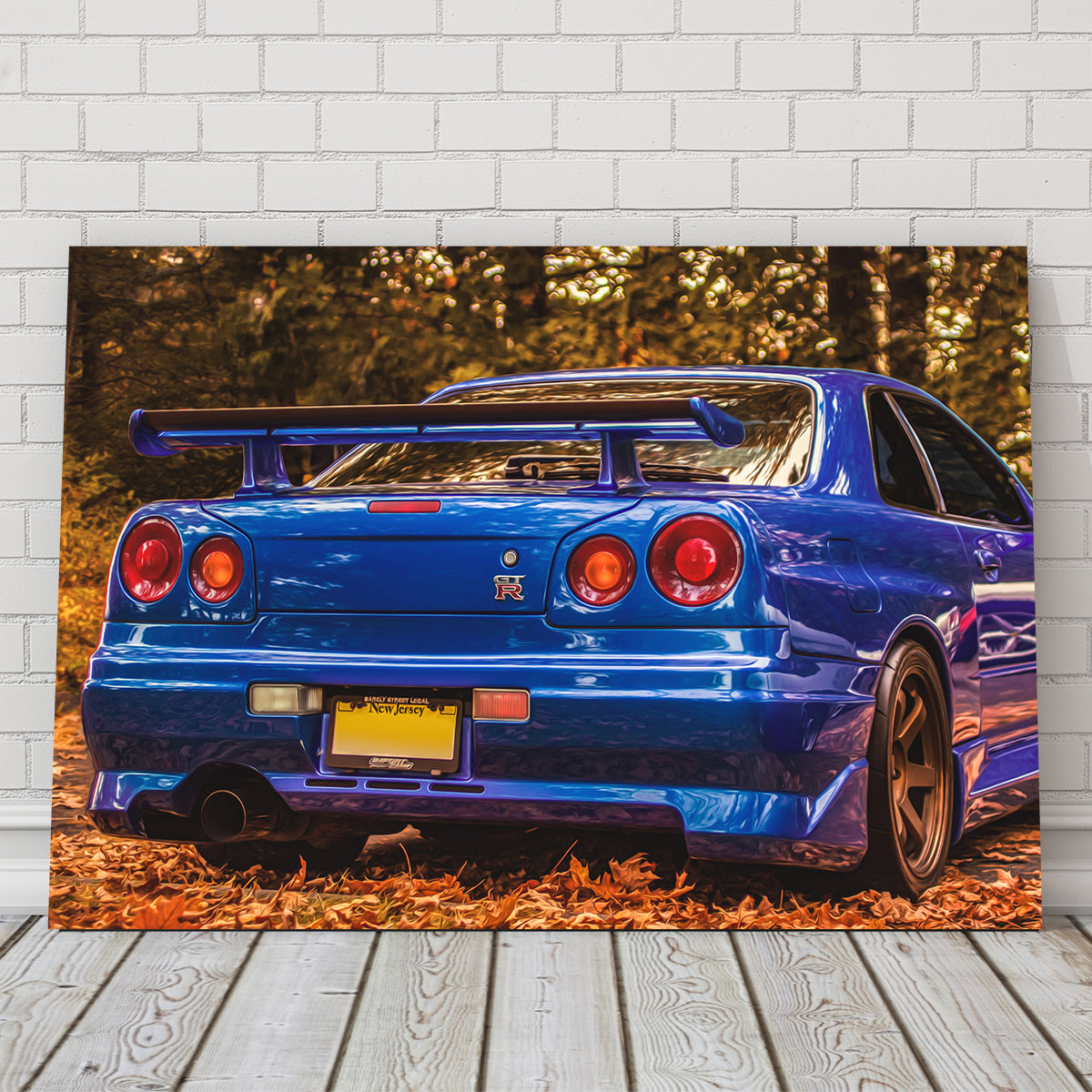 Nissan Skyline R34 Blue Wall Art