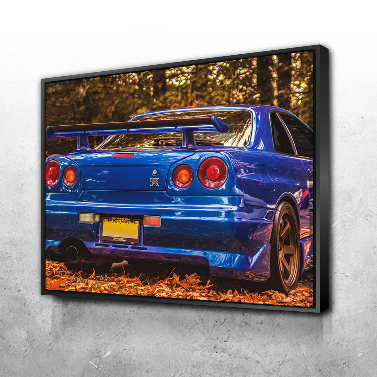 Nissan Skyline R34 Blue Wall Art
