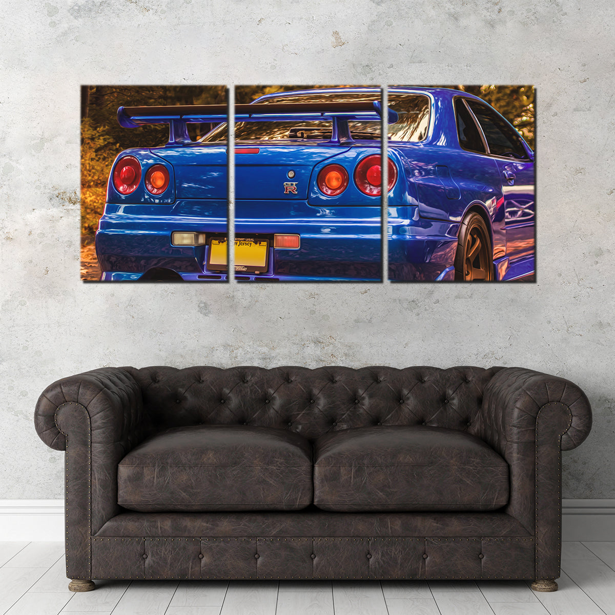 Nissan Skyline R34 Blue Wall Art