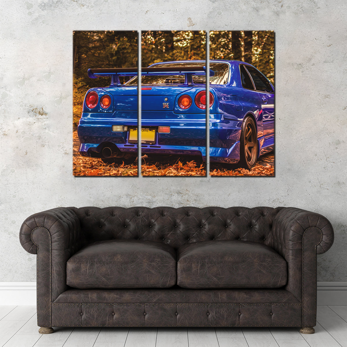 Nissan Skyline R34 Blue Wall Art