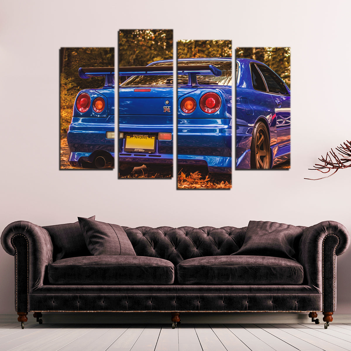 Nissan Skyline R34 Blue Wall Art