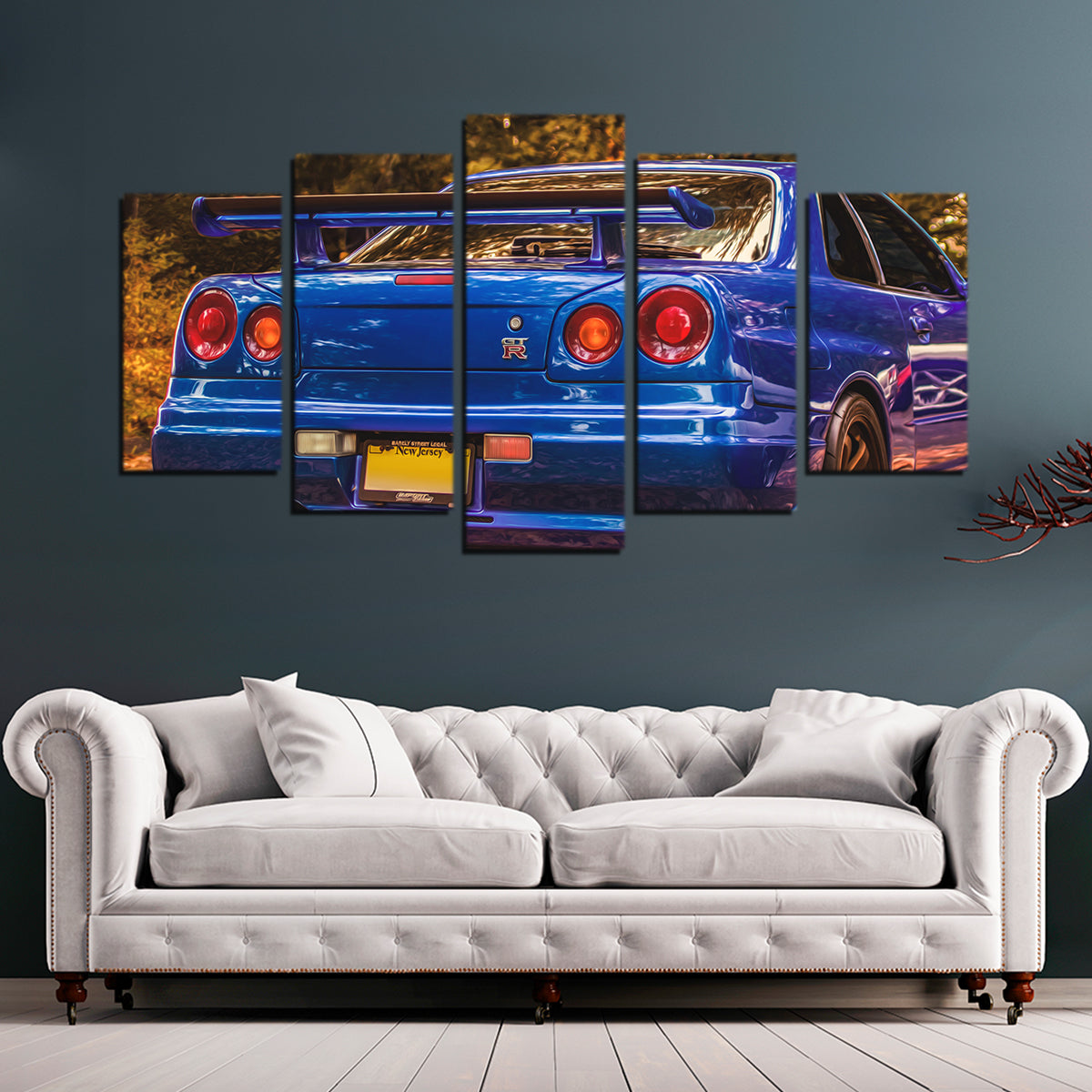 Nissan Skyline R34 Blue Wall Art
