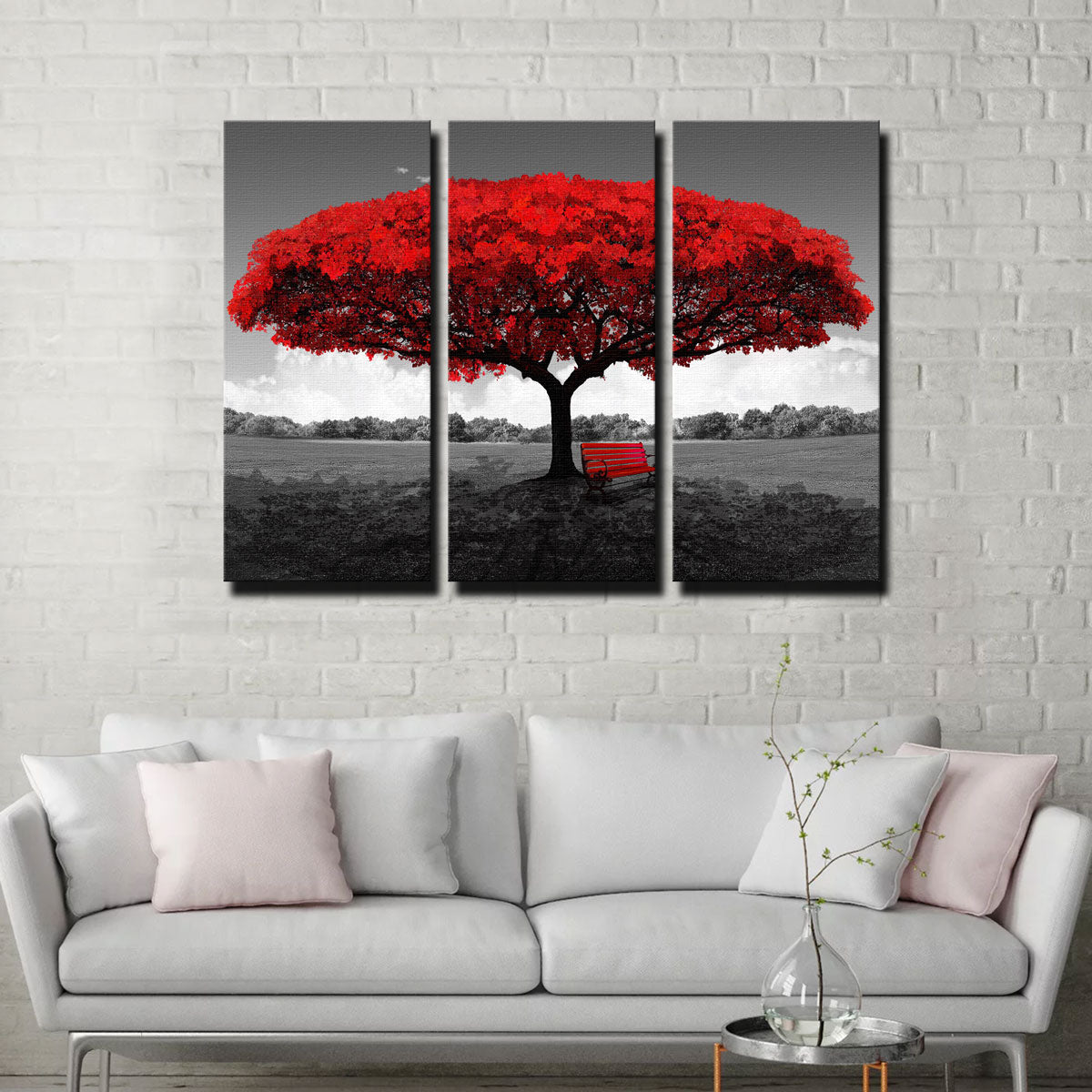 Red Tree Canvas Set