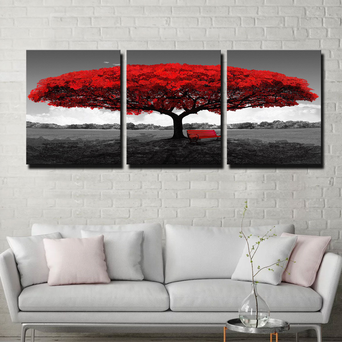 Red Tree Canvas Set