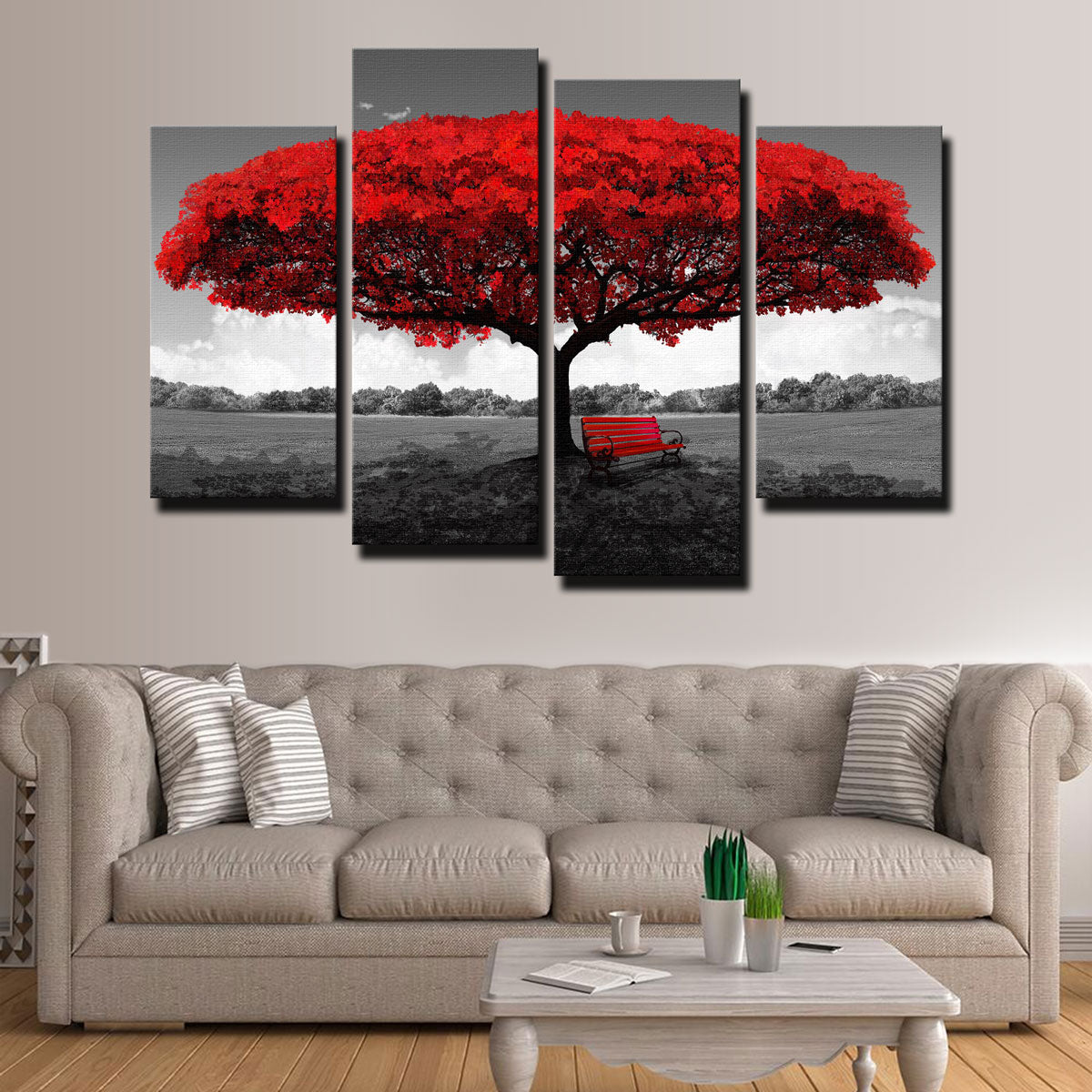 Red Tree Canvas Set