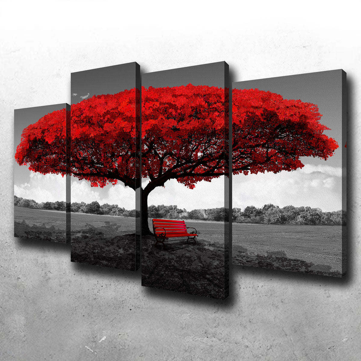 Red Tree Wall Art
