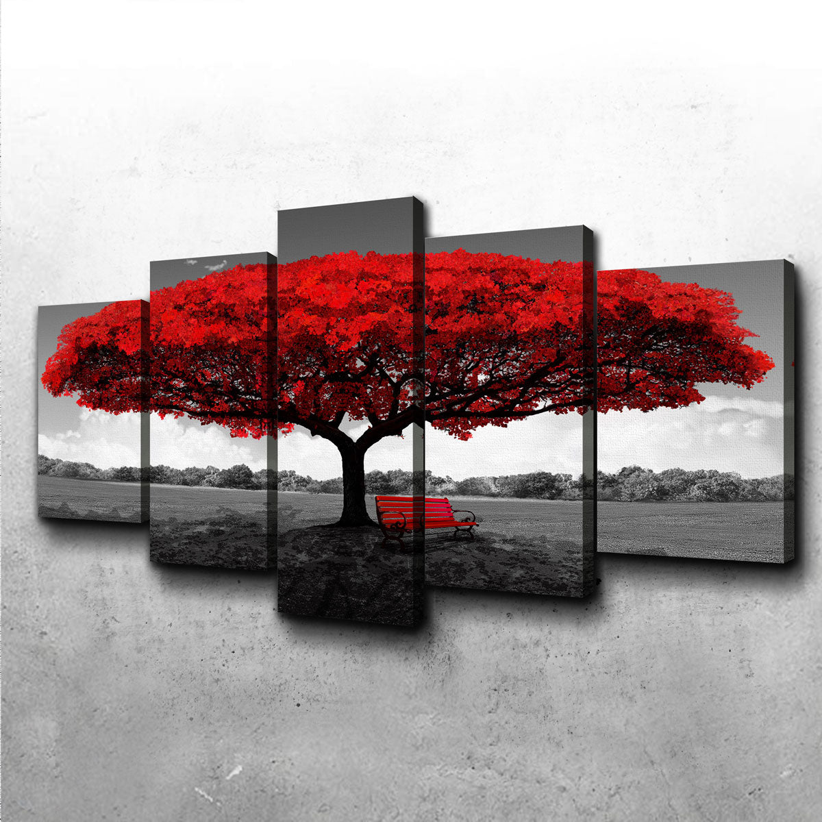 Red Tree Wall Art