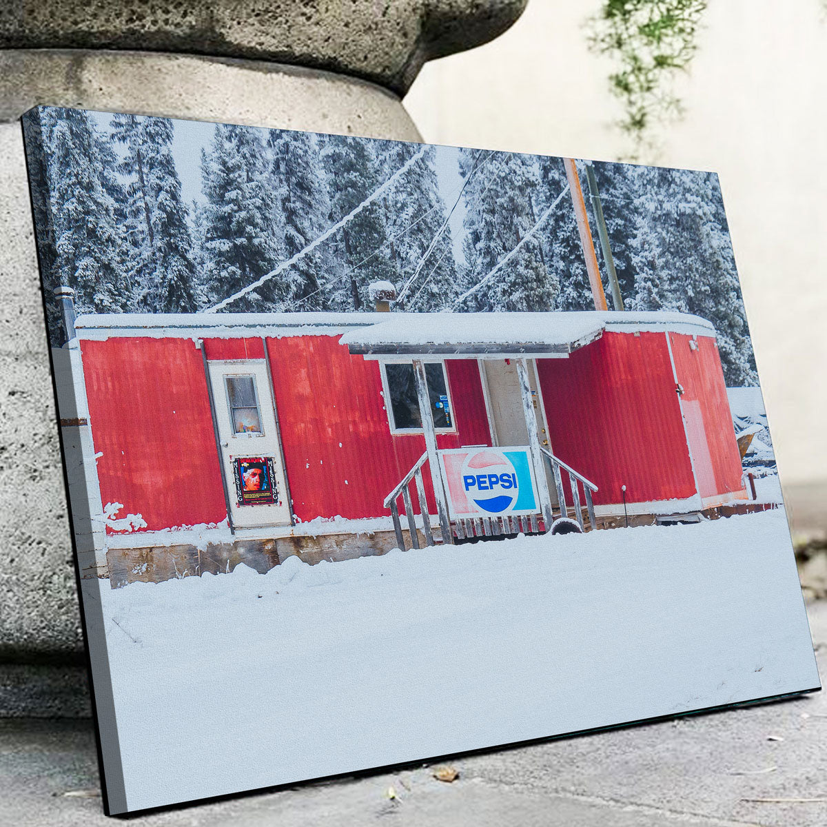 The Old Red Trailer Wall Art