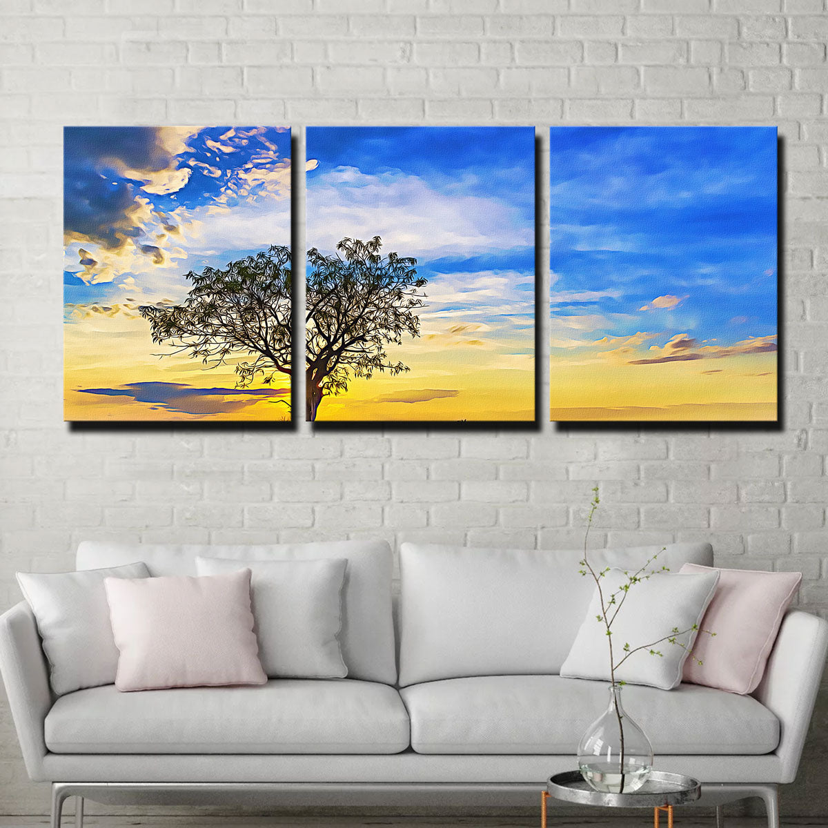 Solitary Tree At Sundown Wall Art