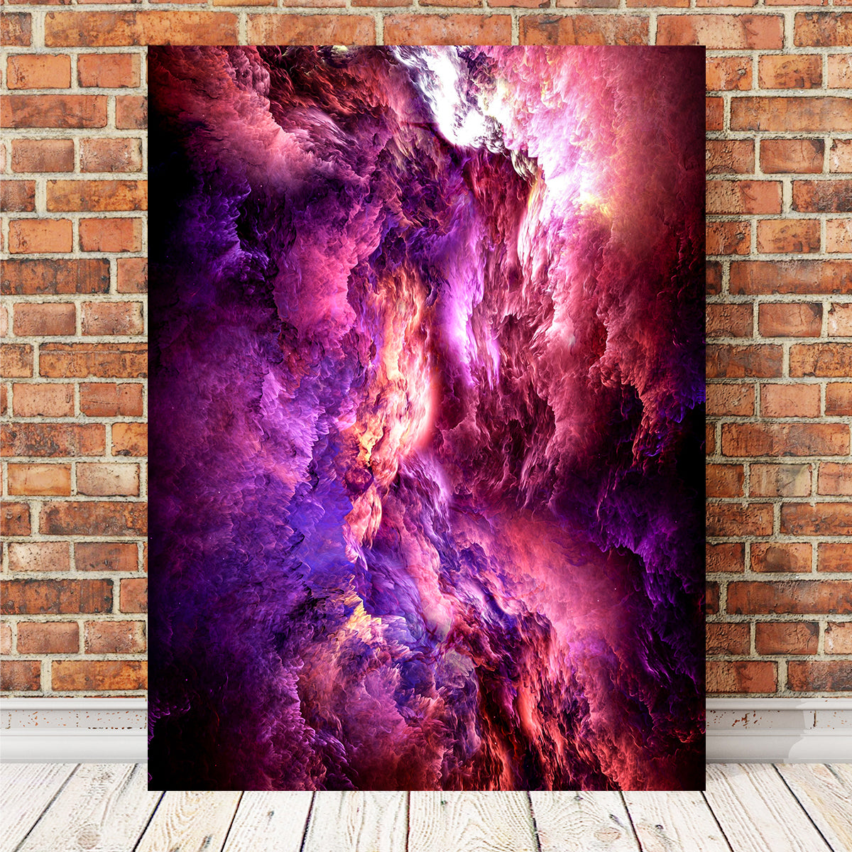 Space Dust Nebula Red Wall Art