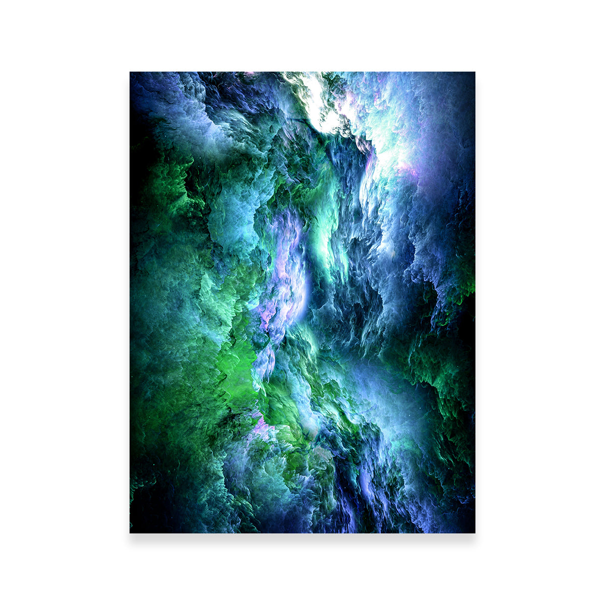 Space Dust Nebula Green Wall Art
