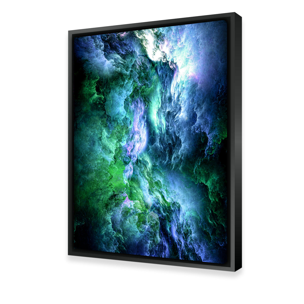 Space Dust Nebula Green Wall Art