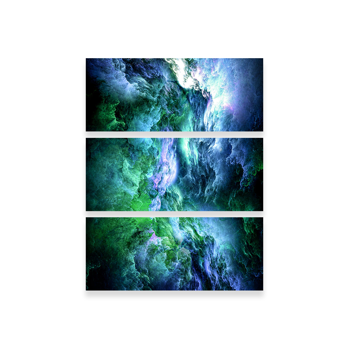 Space Dust Nebula Green Wall Art