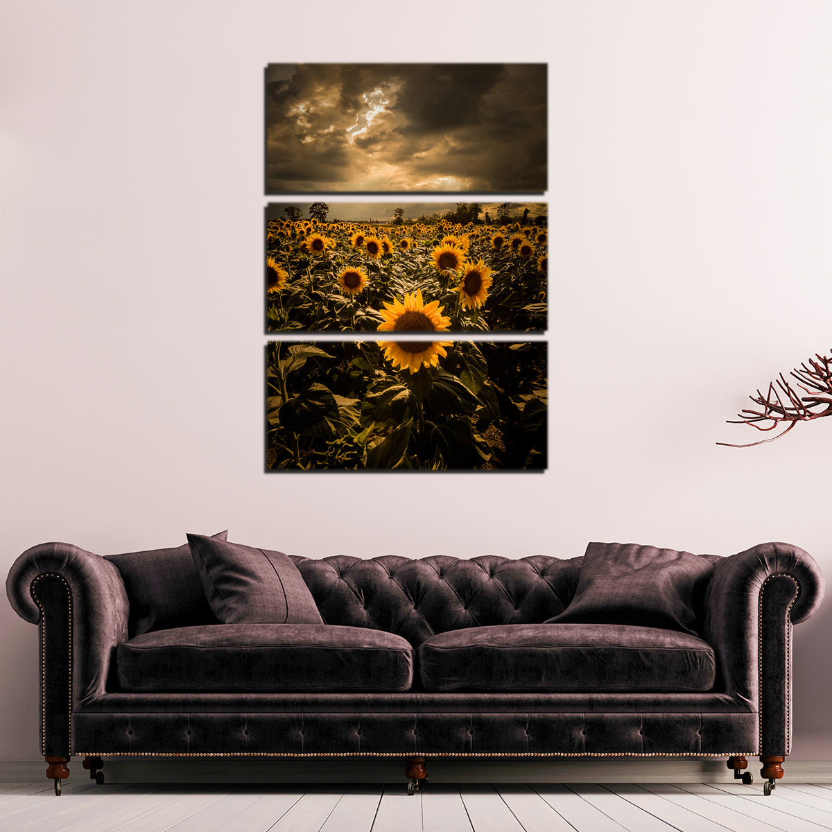 Overcast Sunflowers Wall Art