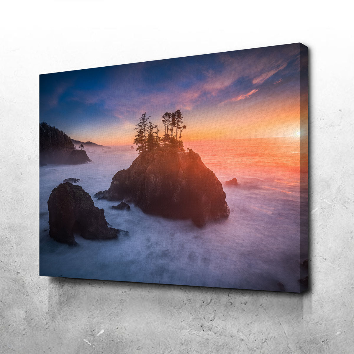 Sunset and Sea Stacks Wall Art
