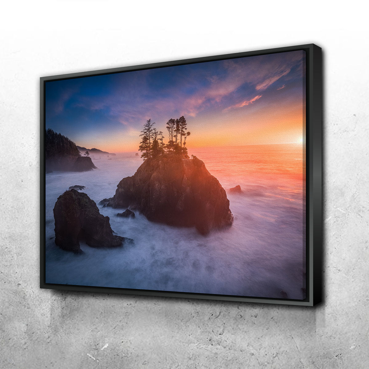 Sunset and Sea Stacks Wall Art