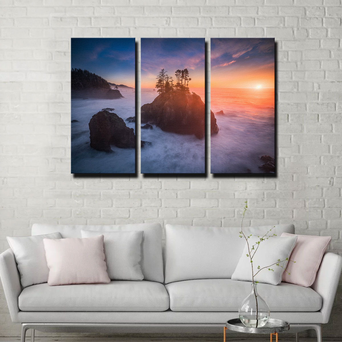 Sunset and Sea Stacks Wall Art