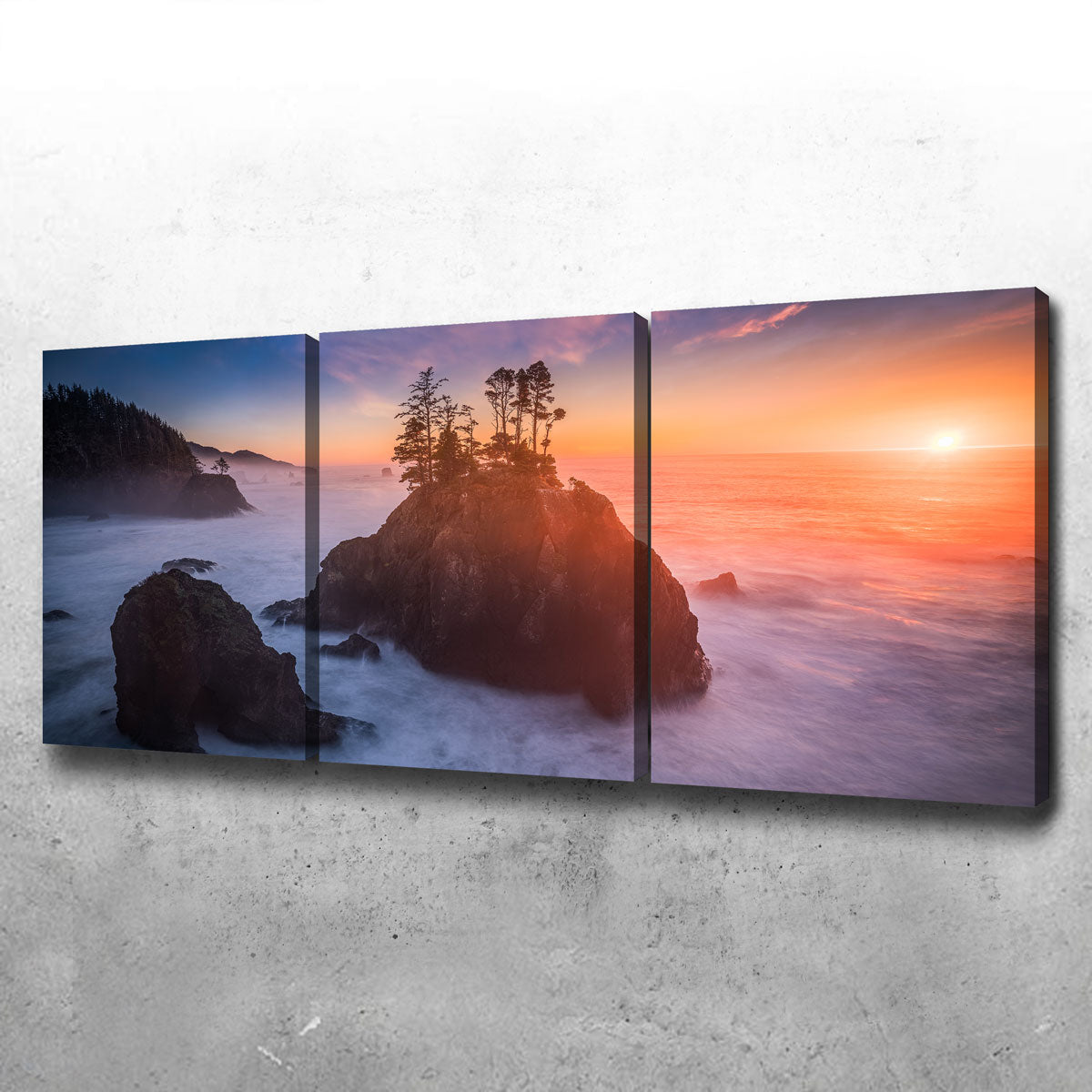 Sunset and Sea Stacks Wall Art