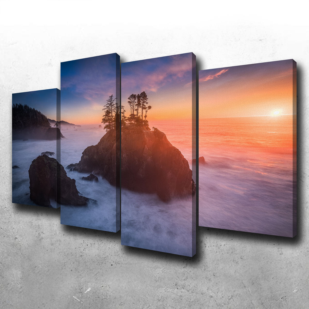 Sunset and Sea Stacks Wall Art