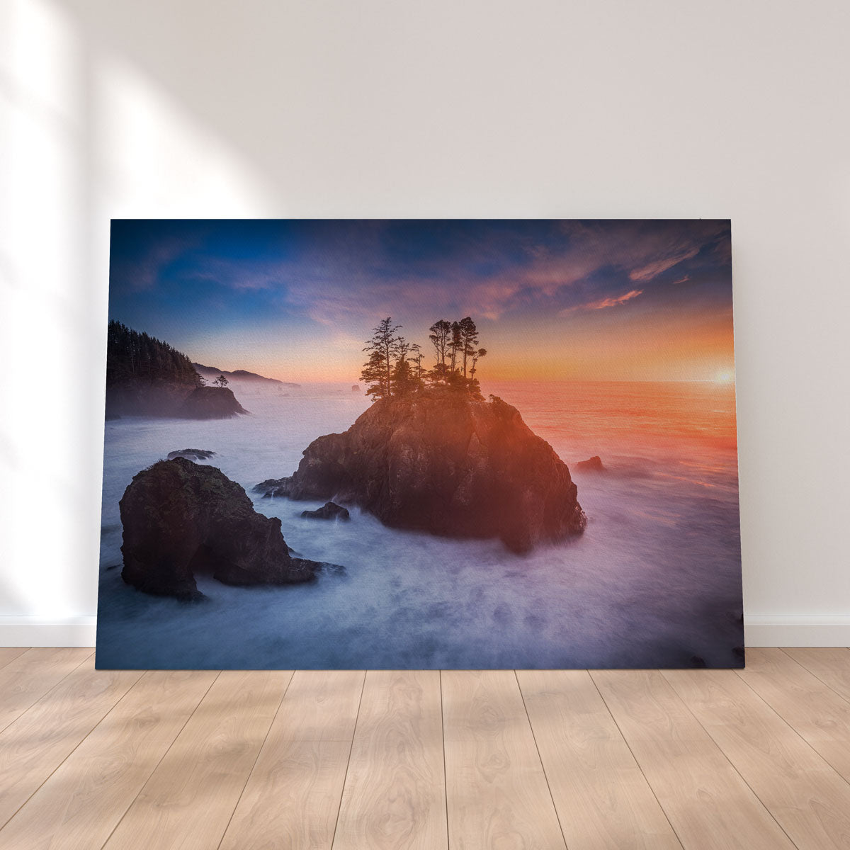 Sunset and Sea Stacks Wall Art