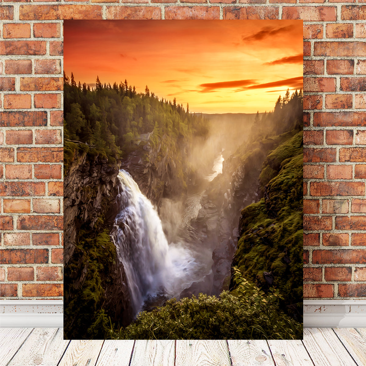 Sunset Waterfall Wall Art