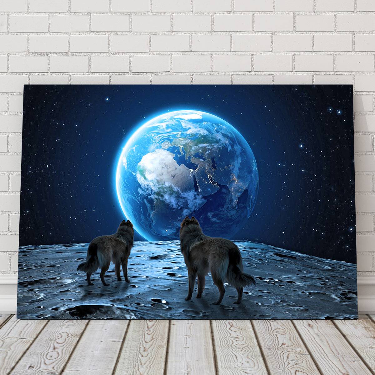 Wolves on the Moon Wall Art