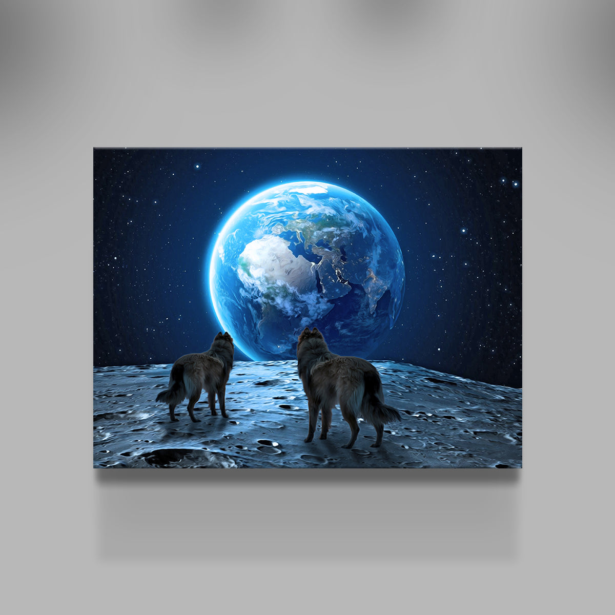 Wolves on the Moon Wall Art
