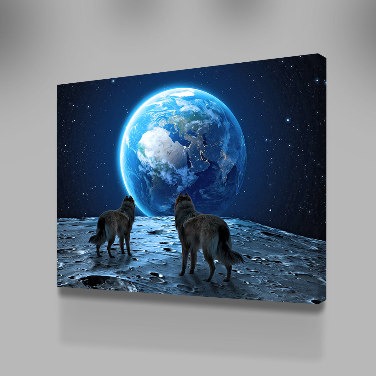 Wolves on the Moon Wall Art
