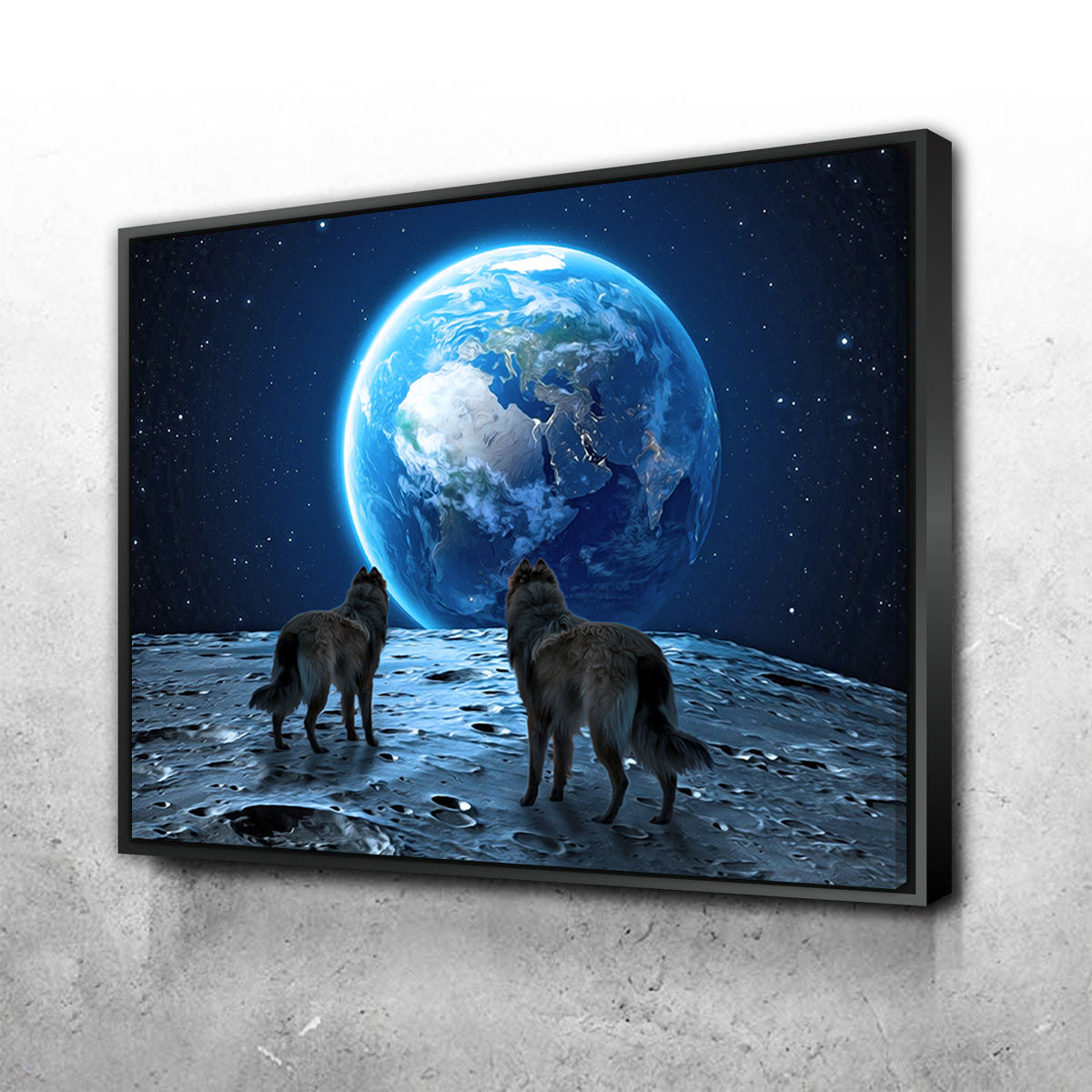 Wolves on the Moon Wall Art