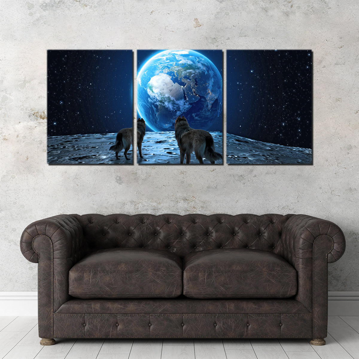 Wolves on the Moon Wall Art