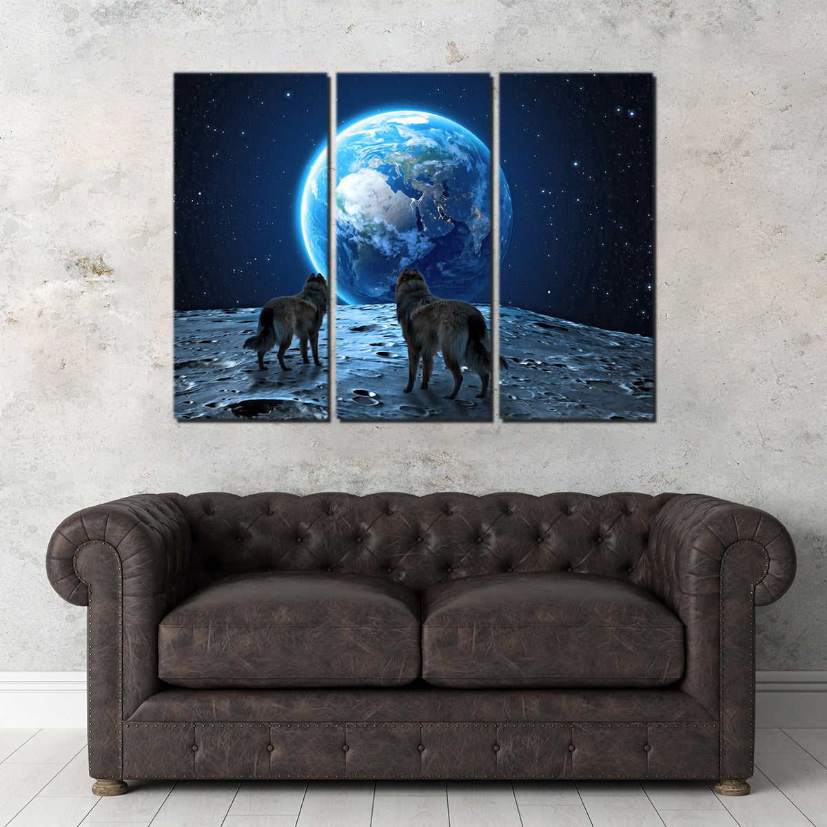 Wolves on the Moon Wall Art