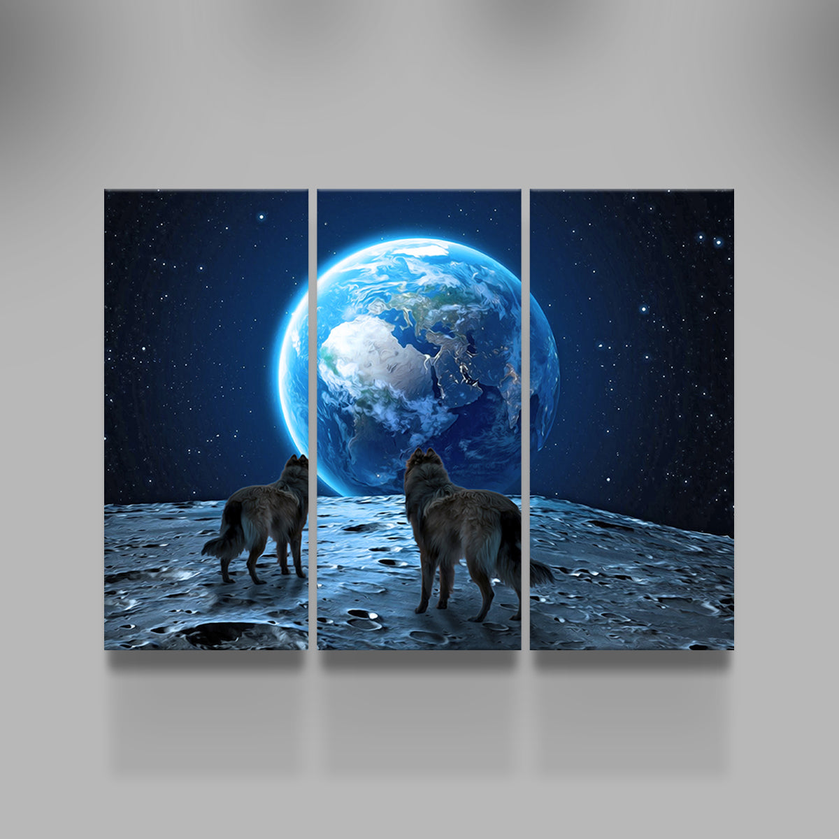 Wolves on the Moon Wall Art