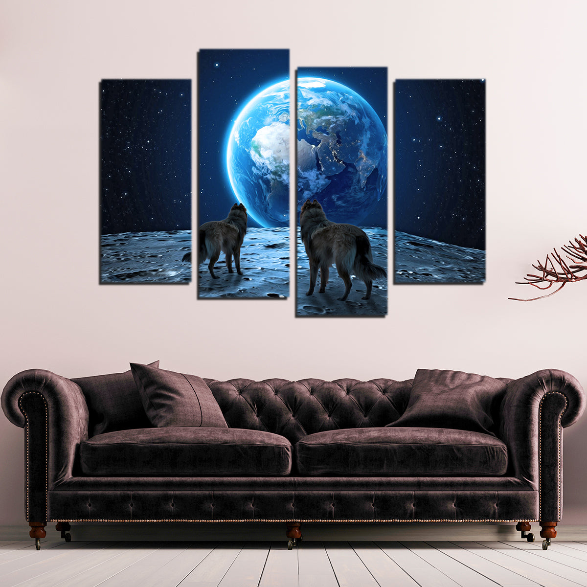 Wolves on the Moon Wall Art