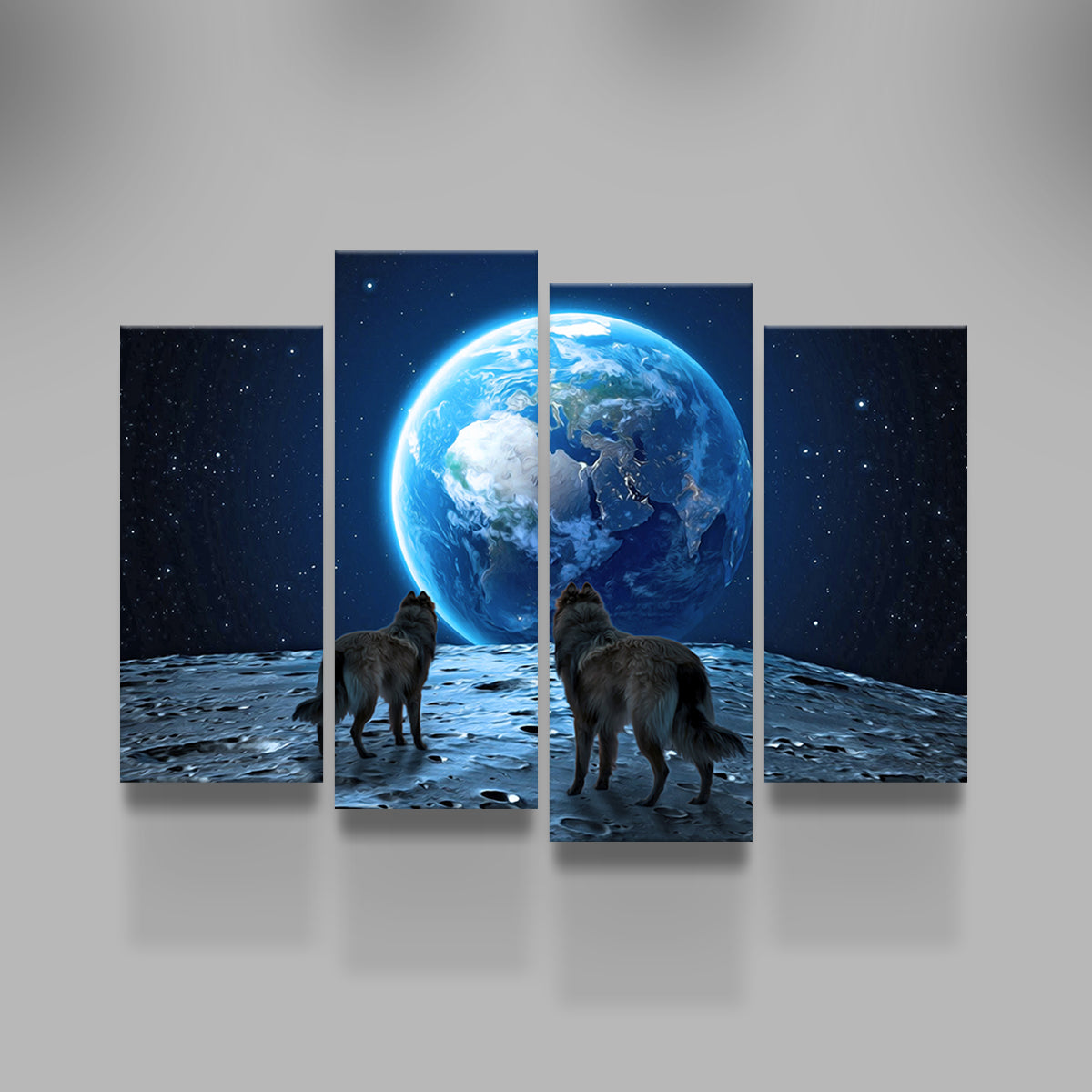 Wolves on the Moon Wall Art