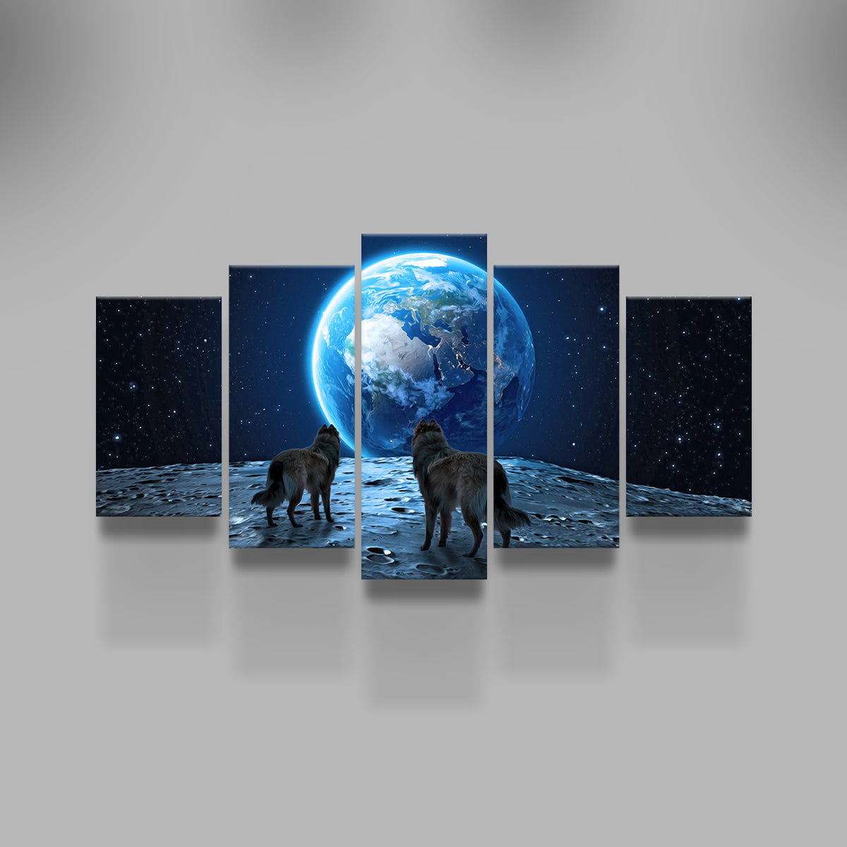 Wolves on the Moon Wall Art