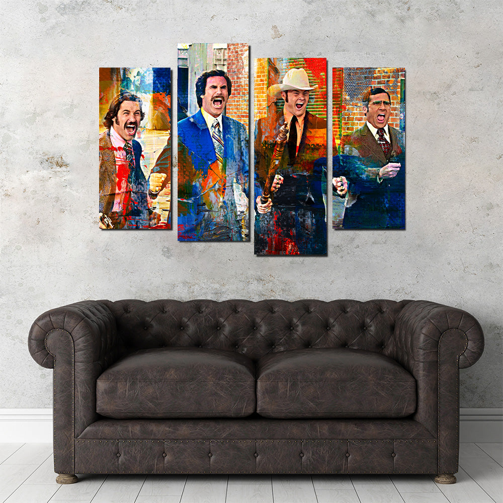 Anchorman Crew with Weapons Wall Art