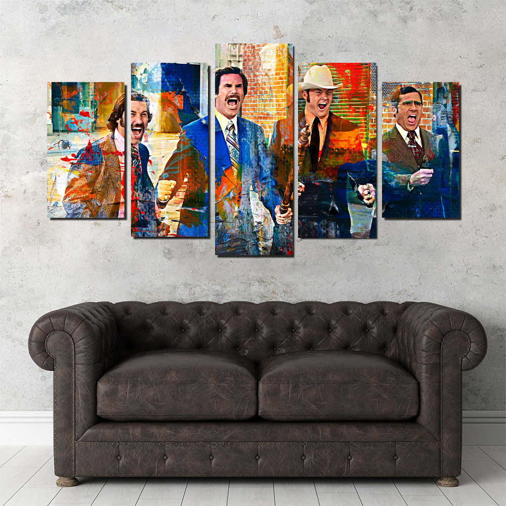 Anchorman Crew with Weapons Wall Art