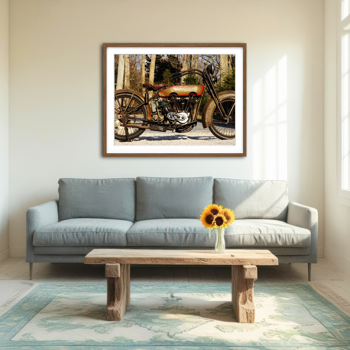 AUTO-MOCKUP ROOM | 1920's Harley Davidson Wall Art
