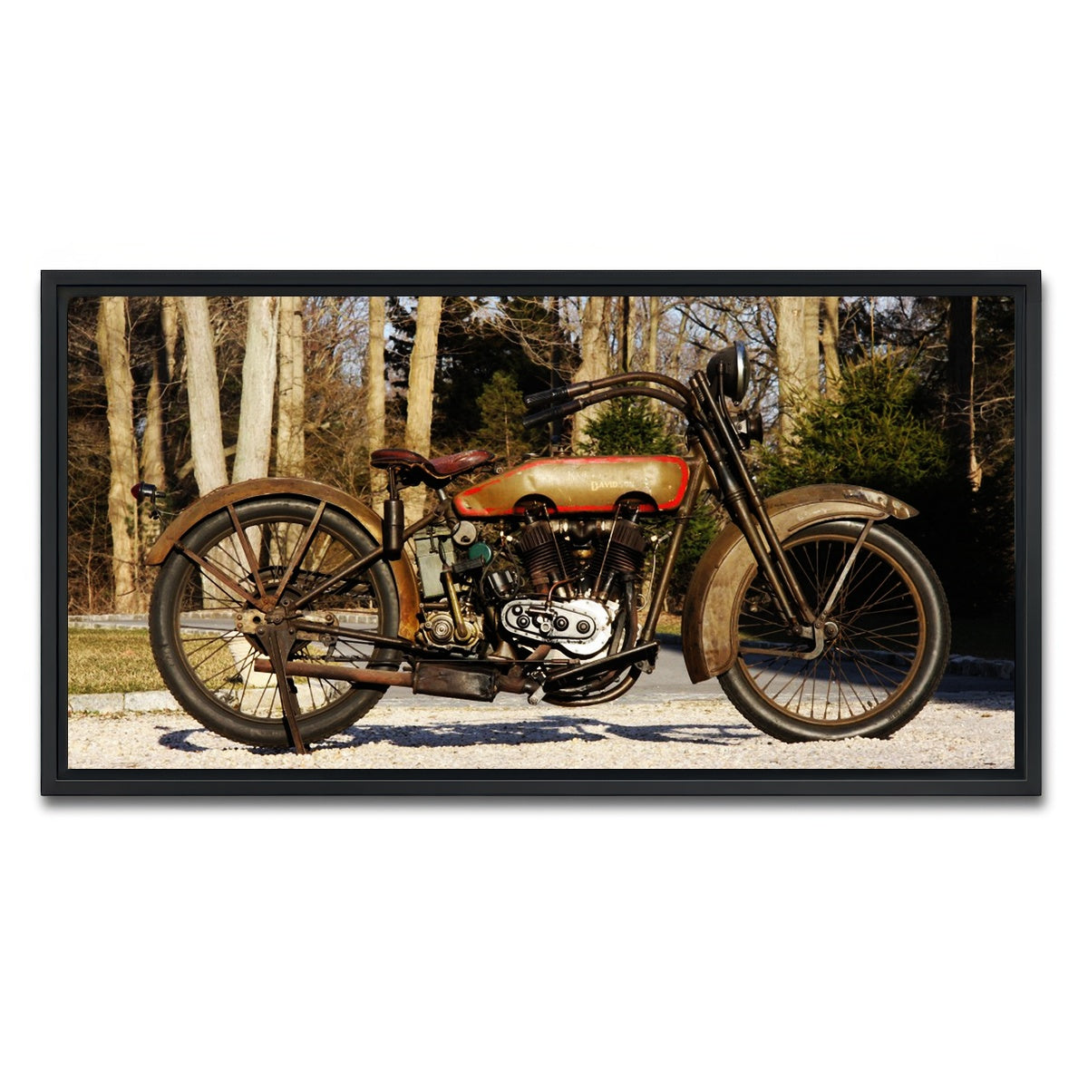 AUTO-MOCKUP WHITE | 1920's Harley Davidson | 1 Piece | Black Framed Canvas | group=2x1