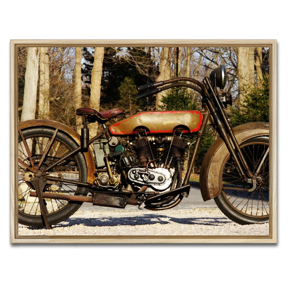 AUTO-MOCKUP WHITE | 1920's Harley Davidson | 1 Piece | Natural Framed Canvas | group=4x3