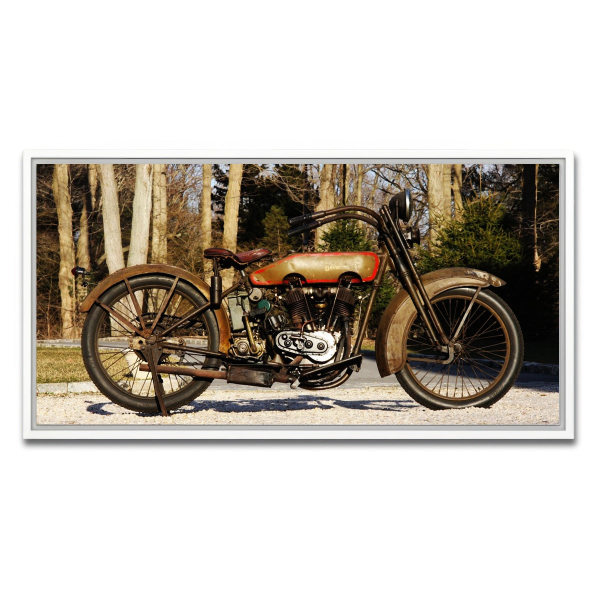 AUTO-MOCKUP WHITE | 1920's Harley Davidson | 1 Piece | White Framed Canvas | group=2x1