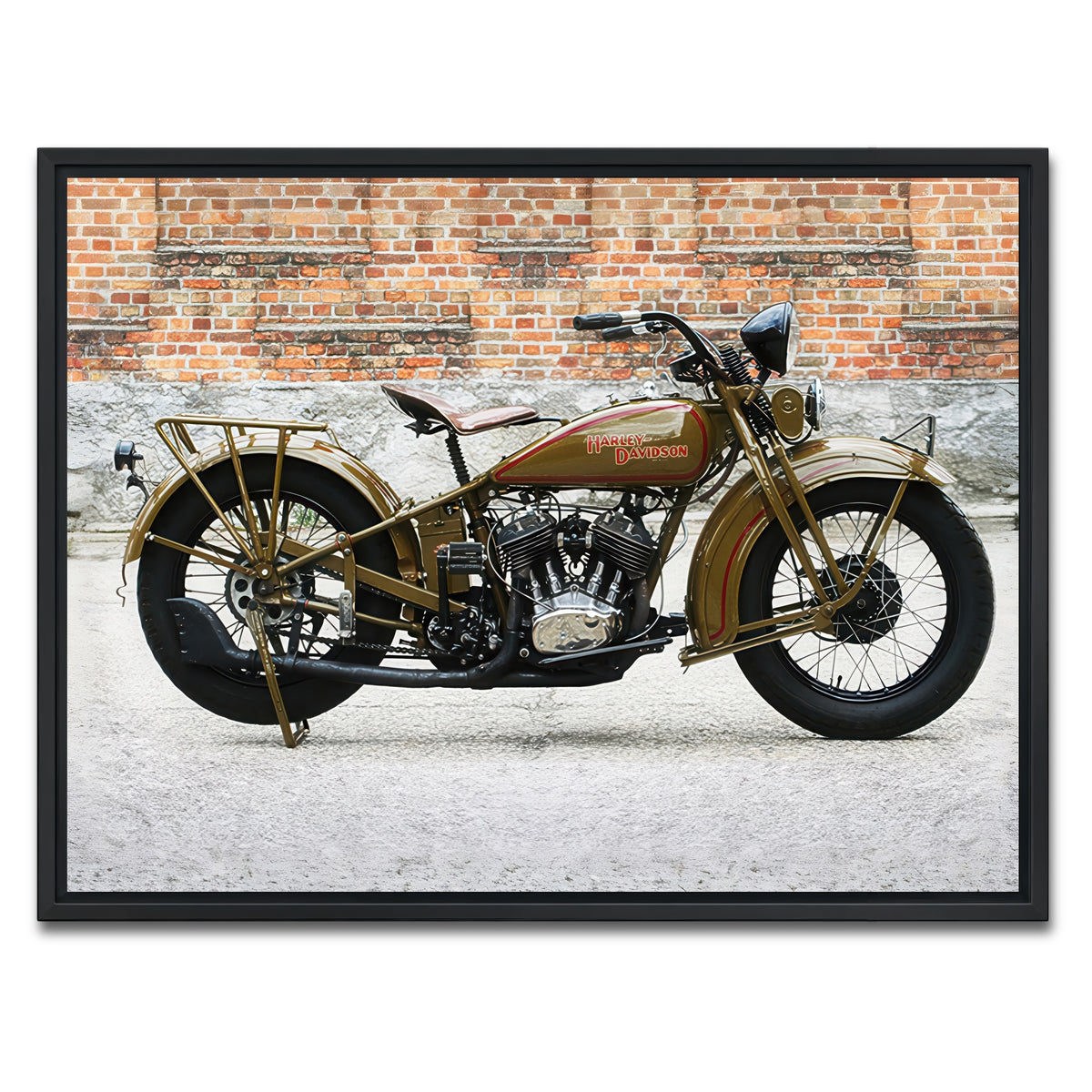 AUTO-MOCKUP WHITE | 1930's Harley Davidson | 1 Piece | Black Frame | group=4x3