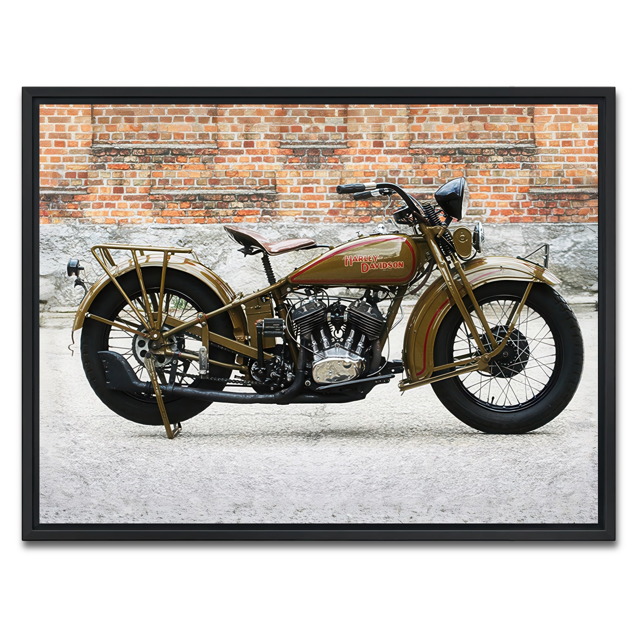 AUTO-MOCKUP WHITE | 1930's Harley Davidson | 1 Piece | Black Frame | group=4x3