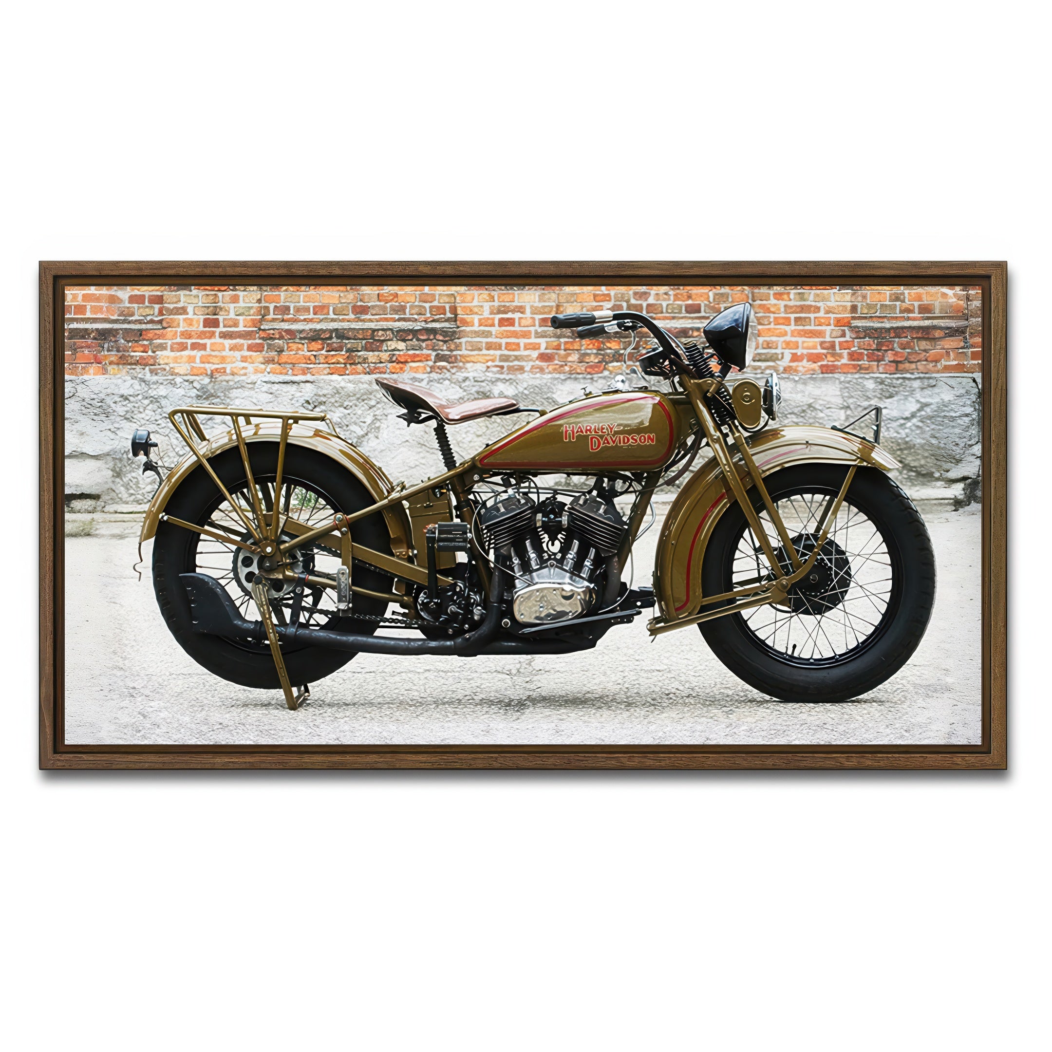 AUTO-MOCKUP WHITE | 1930's Harley Davidson | 1 Piece | Walnut Frame | group=2x1